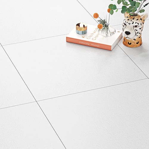 White floor tiles peel - white, and