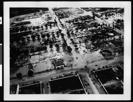 Flooded residential area - a,