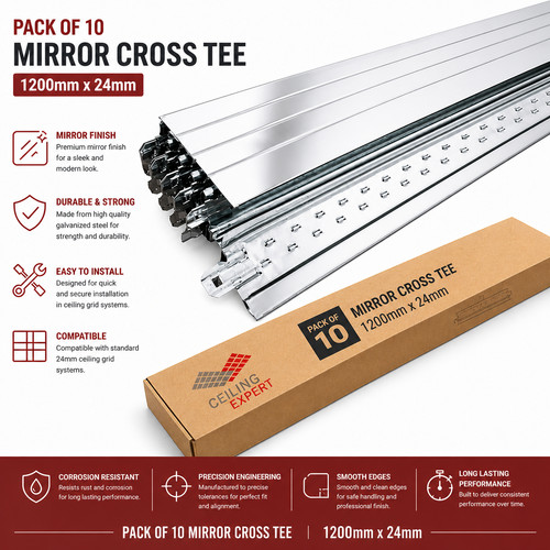 10x mirror chrome cross - cross, tee