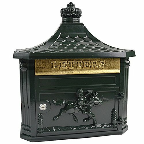 Black wall mounted mailbox - wall,