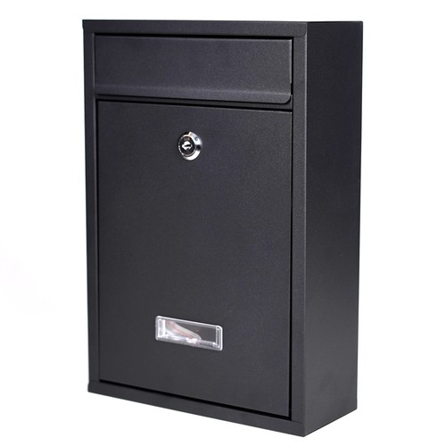 Black outdoor mail post - mail,