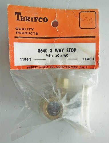Thrifco solid brass way stop - solid,
