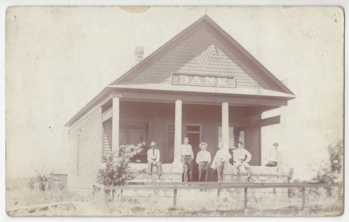 1910 small town - town, bank