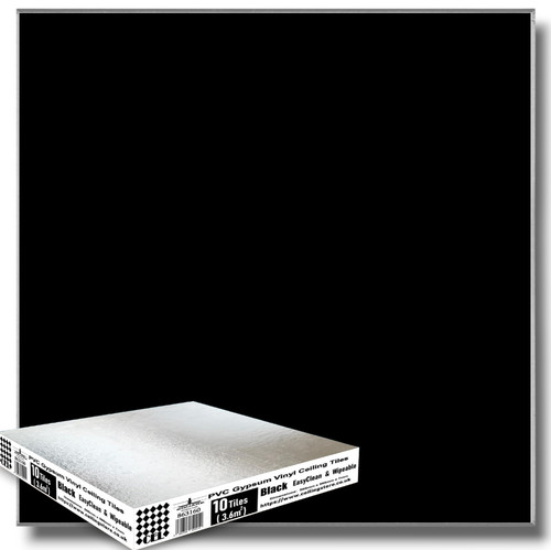Black suspended vinyl ceiling - black,