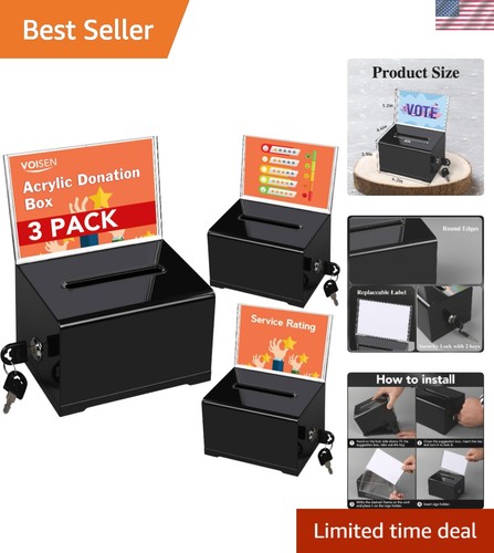 Compact acrylic donation box - donation,