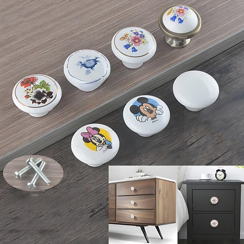 Ceramic cabinet knobs - ceramic, mushroom