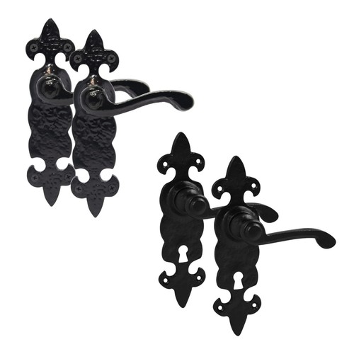 Black door handle fleur lys - handle,